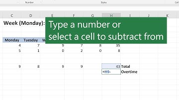 Subtraction in Microsoft Excel