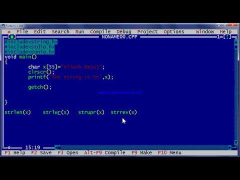 C : strset() string function (in Hindi)