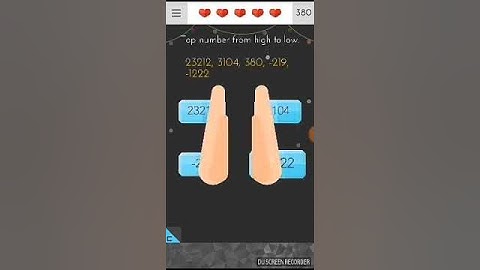 Tap number from high to low tricky test 2