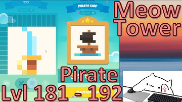 Meow Tower: Nonogram (Offline) Walkthrough Level 181 - 192 (Pirate Level)