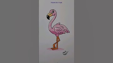 How to Draw Flamingo Easy #shorts #ytshorts #youtubeshorts #shortvideo #trending#viral #colourpencil