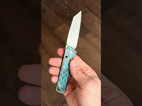 Vosteed Parallel Yue Dong 154CM and Titanium Crossbar lock Black and Blue Anodized Customized