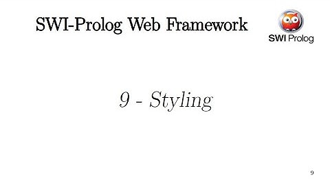 Prolog Web Framework - Episode 9 - Styling