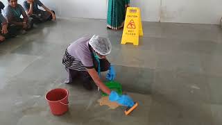 Good and bad house keeping of Spillage removal procedure at work place. screenshot 4