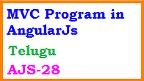 MVC Program AngularJs In Telugu-vlr training