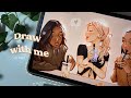 (iPad) Draw with me : cute girls drinking boba 🤎✨