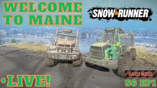 Can We Unlock Both Trucks 1st Stream? Hard Mode LIVE! Episode 1 Maine SnowRunner Year 2 Season 6 DLC