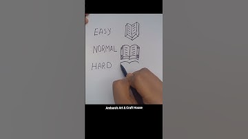 How to Draw a Book - Easy Normal Hard Tutorial #shorts