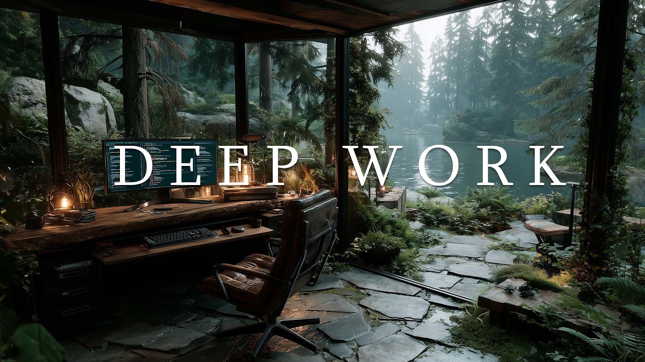 Deep Work Music 2026 | Focus & Productivity for Work | Lakeside Forest Cabin Ambience