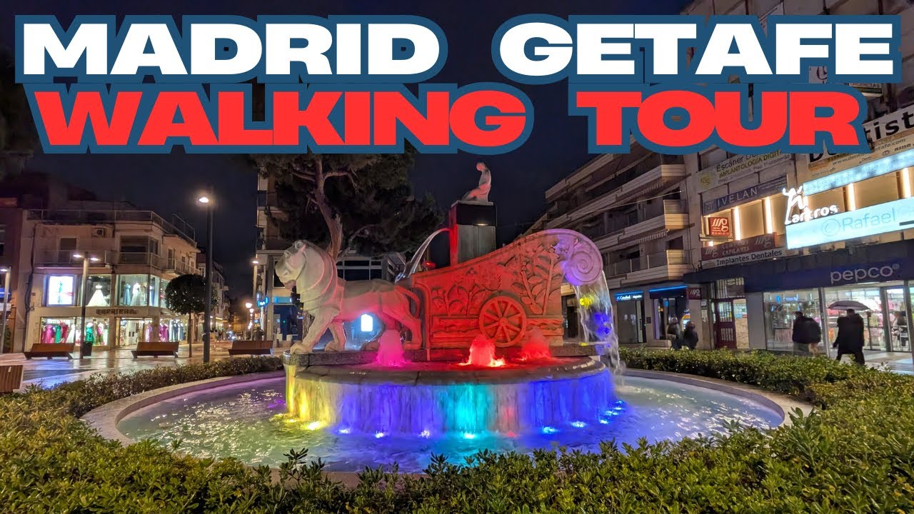 Exploring Madrid, Getafe Streets: Rainy Evening Stroll – Spain 4K Walking Tour