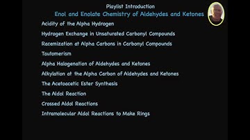 Enol and Enolate Chemistry of Aldehydes and Ketones Playlist Introduction
