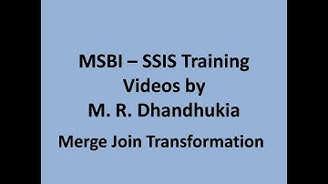 MSBI - SSIS - Merge Join Transformation