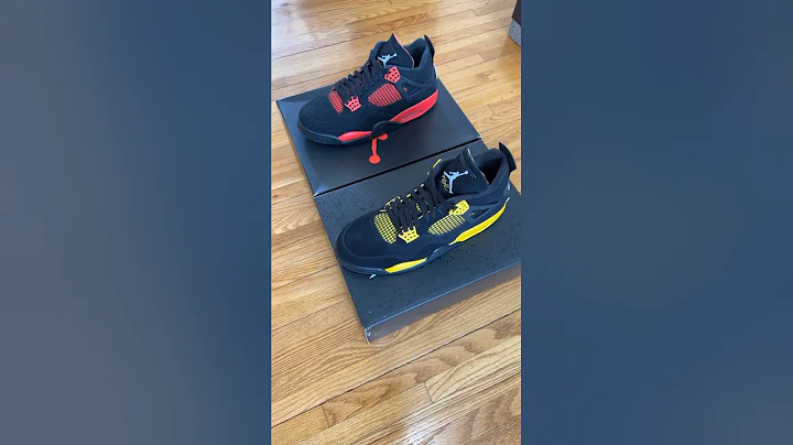 “RED THUNDER” JORDAN 4 VS “Thunder”? #shoes #sneakers #nike #jordan4 #shorts #sneakerhead #fashion