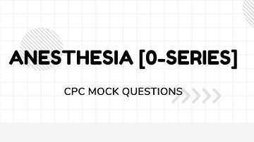 CPT Anesthesia Questions| CPC Examination