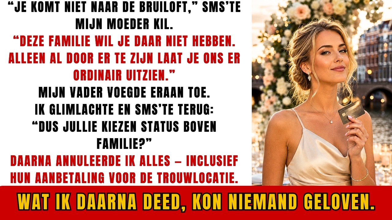 Twaalf dagen voor de bruiloft van mijn zus appte mijn moeder me: “Je komt niet naar de bruiloft. Deze familie wil je daar niet hebben.” Drie seconden later voegde mijn vader eraan toe dat ik hen...