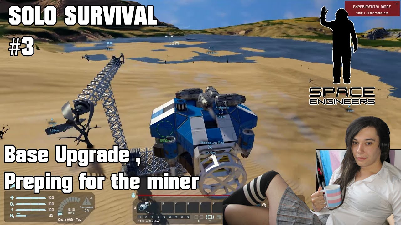 Space engineers EP 3 Base Upgrade , Prepping for the miner - YouTube