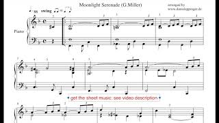 Video thumbnail of "moonlight serenade, piano arrangement, intermediate difficulty"