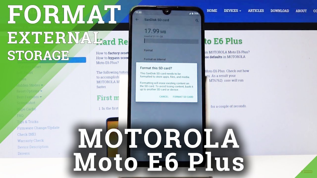 How to Erase SD Card in Motorola Moto E6 Plus Format Micro SD Card