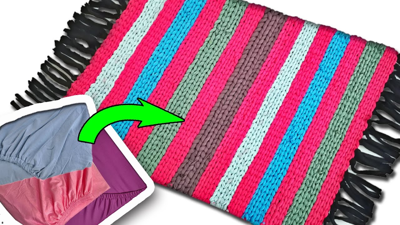 Сделайте тканый коврик из старого гребенного белья