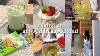 ₊˚⊹ᰔ 6AM PRODUCTIVE weekend ꒰ᐢ. .ᐢ꒱|| LE SSERAFIM dc, baking, selfcare routine, etc 🍓