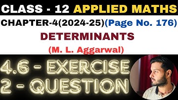 2 Question Exercise 4.6 l Chapter 4 l DETERMINANTS l Class 12th Applied Maths l M L Aggarwal 2024-25