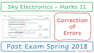 PE Q&A Sky Electronics | ICAP Spring 2018 | Correction of Errors (FA175)