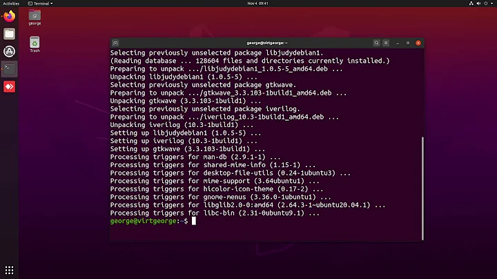How to install Icarus Verilog + Gtkwave in Ubuntu Linux and test it