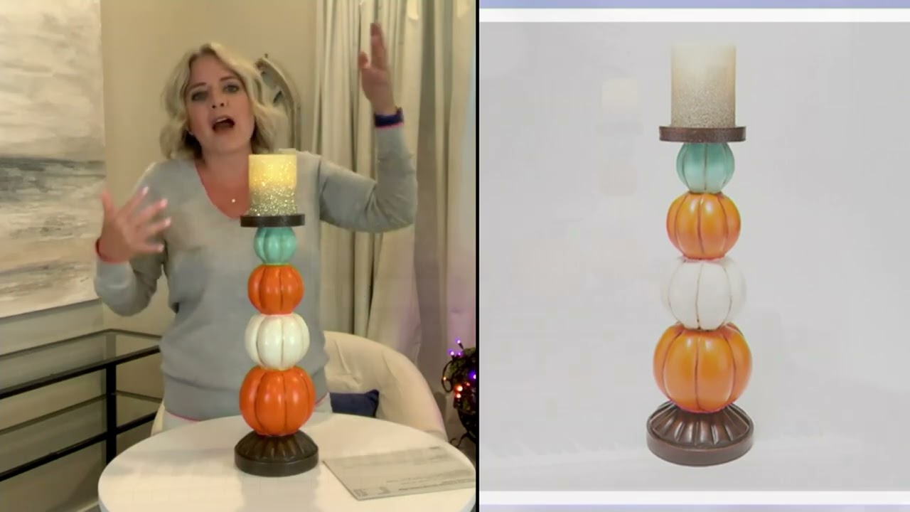 Hay & Harvest Harvest Candle Pillar w/ Flameless Candle on QVC YouTube