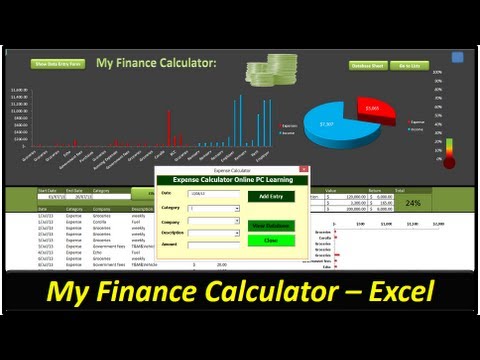 My Finance Calculator - Microsoft Excel - Expenses and Income