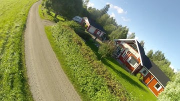 FPV racing drone first test flight with gyro enabled.