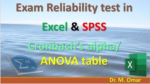 MQC Exam Reliability test in Excel & SPSS using Cronbach’s alpha ANOVA table
