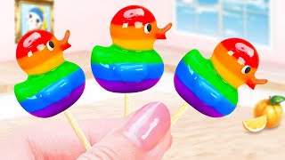 Cutest Rainbow Duck Jelly 🌈 Making Miniature Honey Jelly Desert Ideas 🍭 Min Cakes