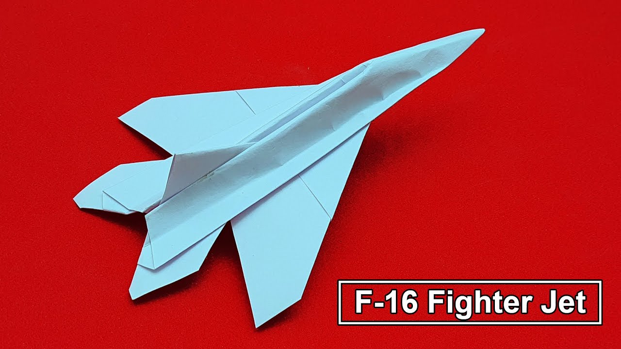 F 16 Paper Fighter Jet Plane Making Tutorial  Cool Design Origami Jet Fighter  Paper Toy Aircraft