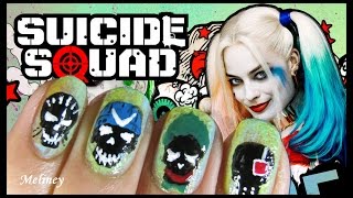HALLOWEEN HOW TO DRAW SUICIDE SQUAD HARLEY QUINN NAILS FREEHAND | MELINEY NAIL ART DESIGN TUTORIAL