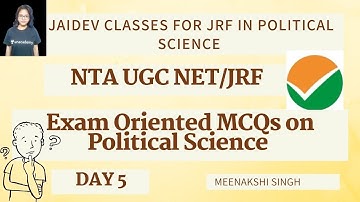 Exam Oriented MCQs on Political Science I NTA UGC NET I Meenakshi Singh