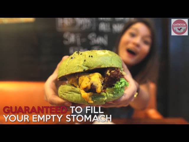 Black Tongue Bistro & Bar - Matcha Salted Egg Yolk Burger At Bugis