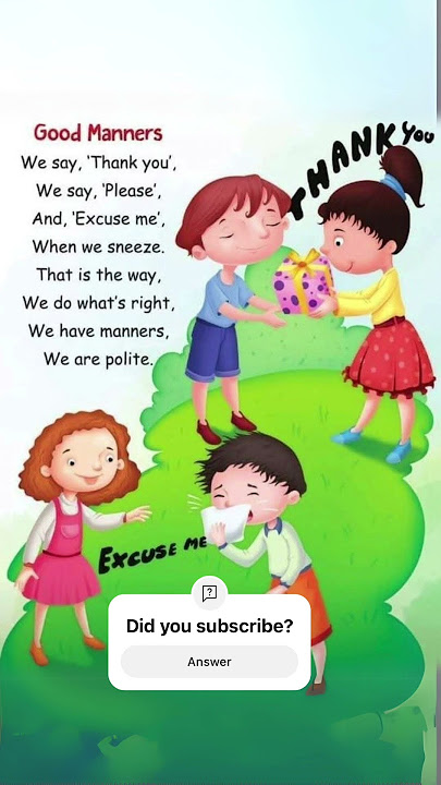 “New” Good Manners Rhymes in English UKG LKG Nursery Kindergarten #poemsforkidsinenglish #rhymeskids