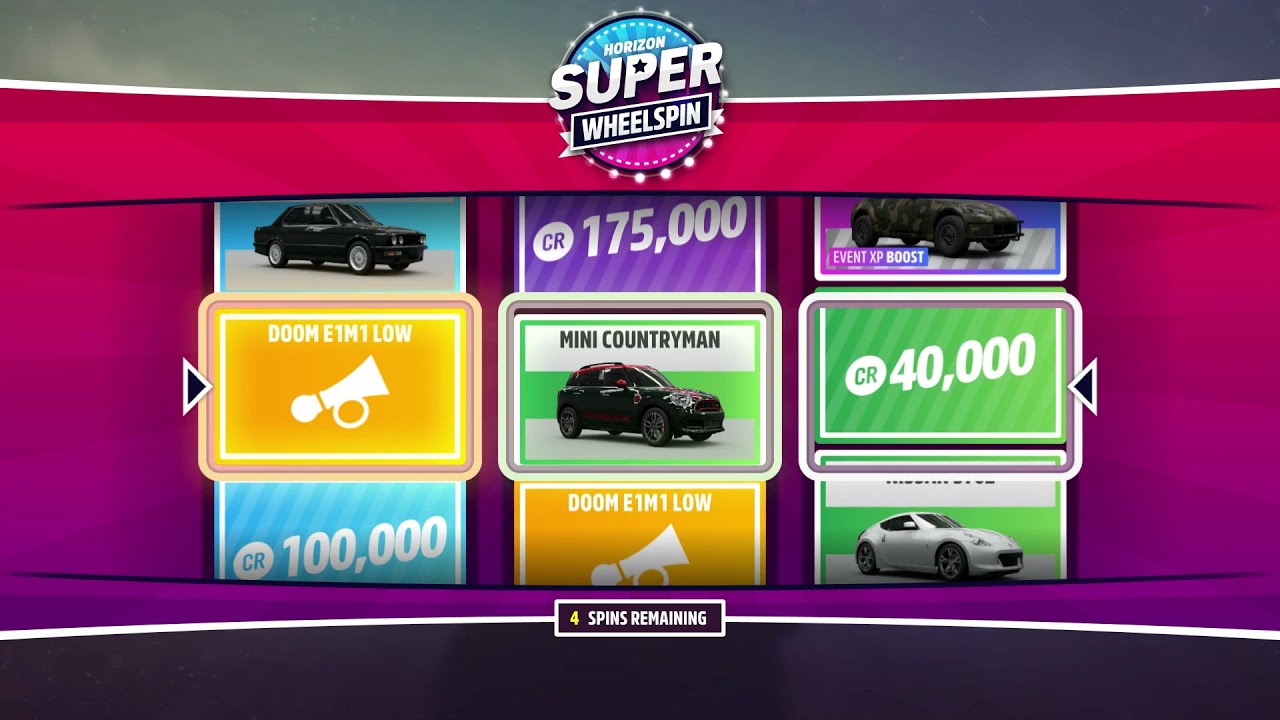 5 FREE Super Wheelspins - Forza Horizon 5 - 50 Wheelspins - Legendary Ferrari Enzo - MG Metro