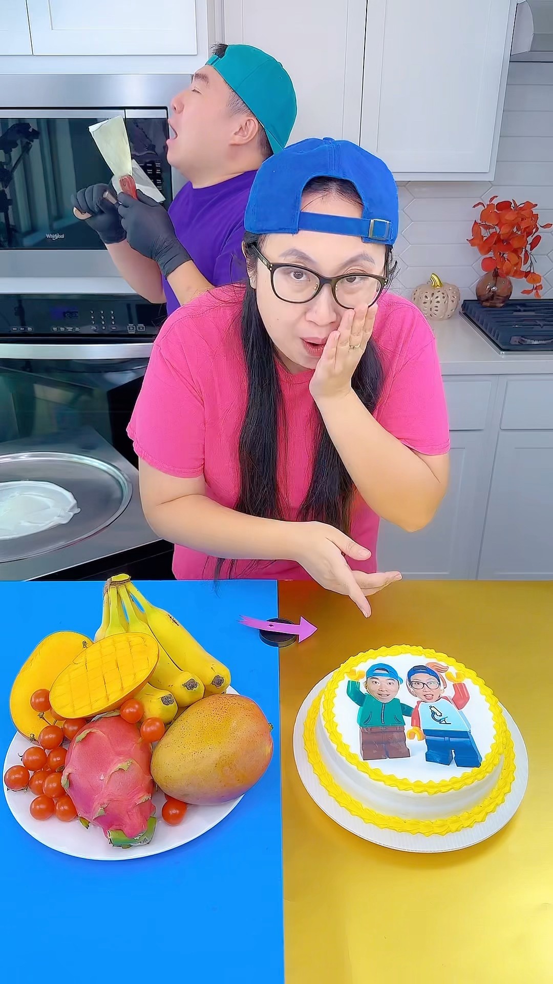Lego cake vs Fruits ice cream challenge!?#funny by Ethan Funny Family