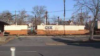 CSX L173 intermodel heads westbound through Newark.