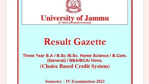 4th semester result out jammu University||jammu University latest news.