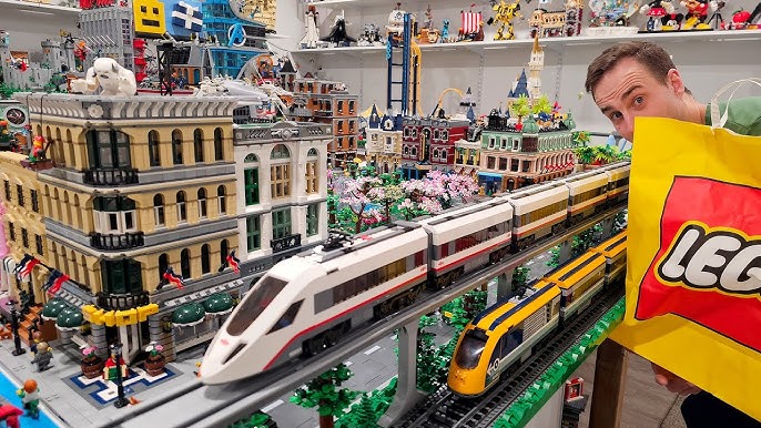 Custom LEGO Train Station IMPROVED with Raised & Ground Line Service 