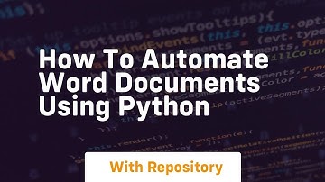 How to automate word documents using python