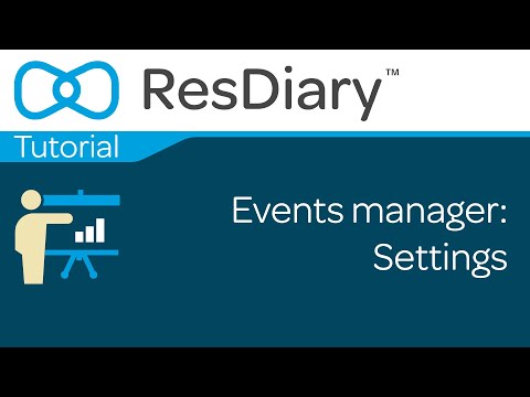 Events manager: settings