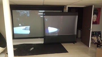 Da-lite Parallax 0.8 next to Sony Dynaclear screen