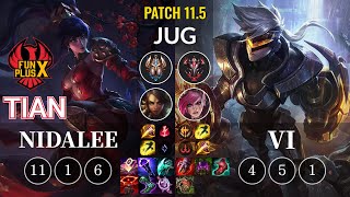 FPX Tian Nidalee vs Vi Jungle - KR Patch 11.5