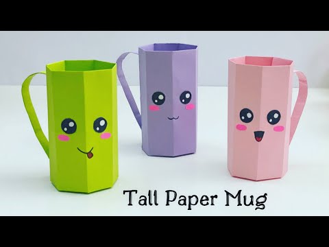 DIY Tall Paper Mug / Paper Cup / Paper Craft / Paper Crafts For School / Easy Kids Craft