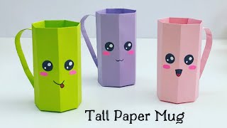 DIY Tall Paper Mug / Paper Cup / Paper Craft / Paper Crafts For School / Easy Kids Craft Ideas