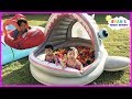 Babies and Kids Family Fun Shark Pool Time with Color Balls! Ryan's Family Review