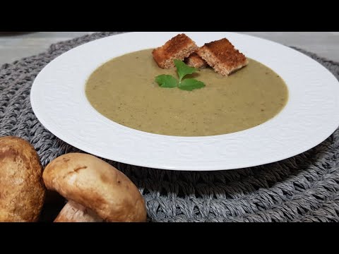 Vidéo: Soupe Aux Champignons, Croûtons Et Fromage Noble